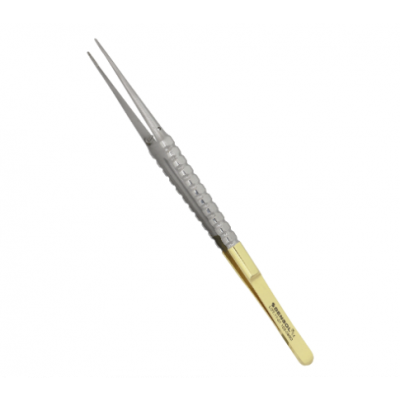 Round-pointed surgical tweezers with fine diamond point - Tungsten Carbide - 18cm