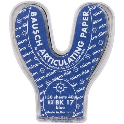 Bausch BK17 Articulating paper Blue 40u Horseshoe 150 Strips