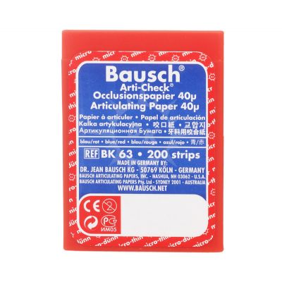 Bausch BK63 Articulating paper Blue/Red 200 Strips 40u Dispenser