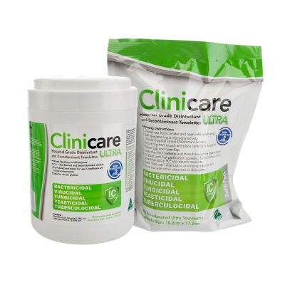 Clinicare Hospital Grade Disinfectant Wipe ULTRA 180