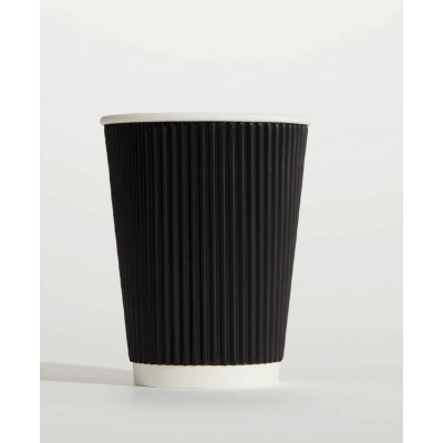 Coffee Cup Black Ripple Wrap Triple Wall 8oz 500/Carton