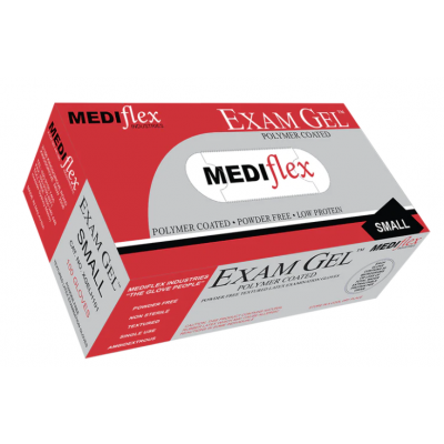 Mediflex Exam Gel Latex Powder Free Gloves 100/Box