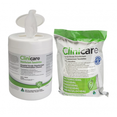 Clinicare Hospital Grade Disinfectant Wipe 220