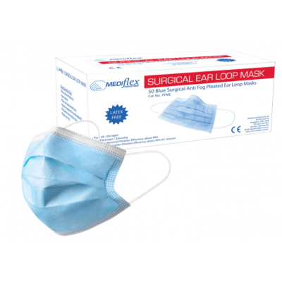 Mediflex Surgical Face Mask Level 2 Blue 50/Box