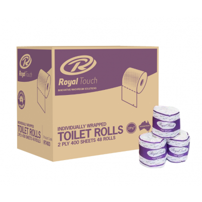 Royal Touch Individually Wrapped 2ply 400 Sheet Toilet Rolls 48/Carton