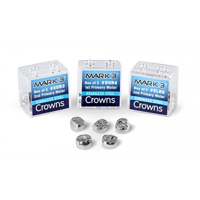 MARK3 Stainless Steel Pedo Crowns 5/Box