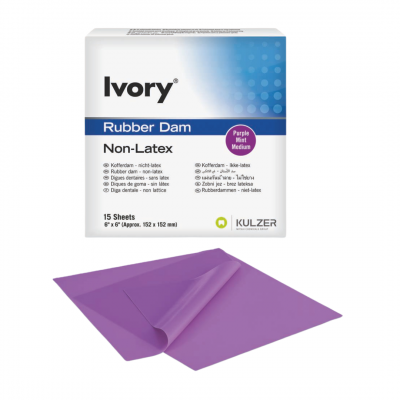 Kulzer Ivory Latex-Free Rubber Dam Purple (Mint) 15/Pk