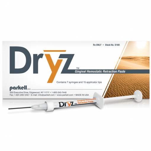 Parkell Dryz Gingival Retraction Paste Syringe 7 Syringes plus 15 applicator tips