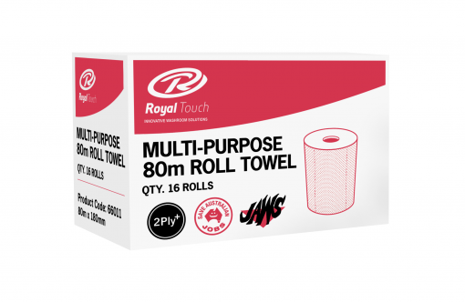 Royal Touch Multi-Purpose 2 Ply Towel Roll 18cm x 80M 16/Carton