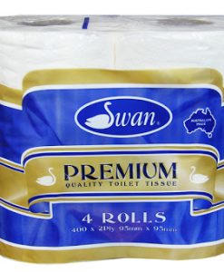 Swan Premium Toilet Paper 2ply 400 Sheets x 12 bags of 4 (48 rolls)