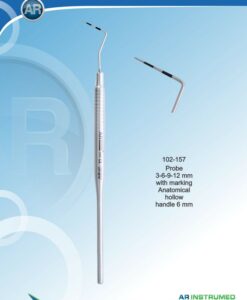 AR Instrumed Periodontal Probe CP-12 / 3-6-9-12 mm with marking Anatomical Hollow Handle 6mm