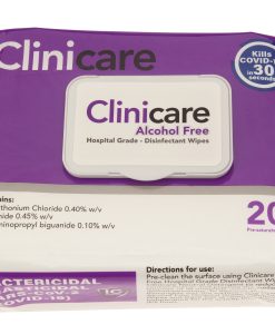Clinicare Alcohol Free Disinfectant Towelette Flatpack