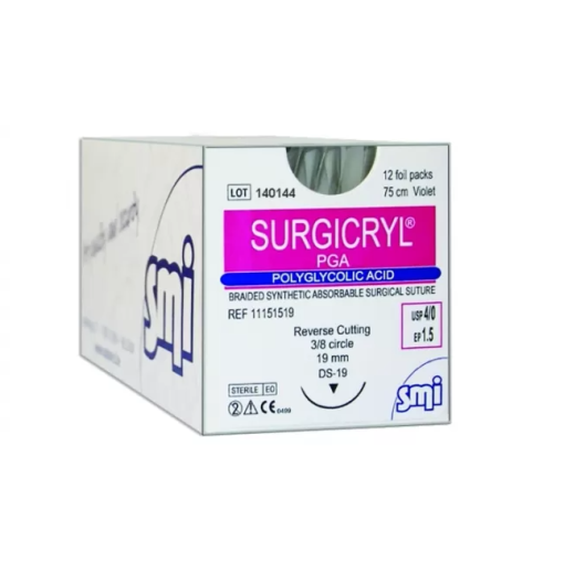 Surgicryl PGA 3-0 19mm 75cm Suture 12/Box
