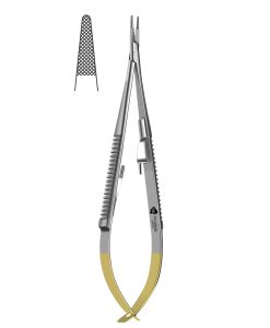 PD-0042 ProSharp Castroviejo Needle Holder Serrated with Scissor TC 14cm Straight